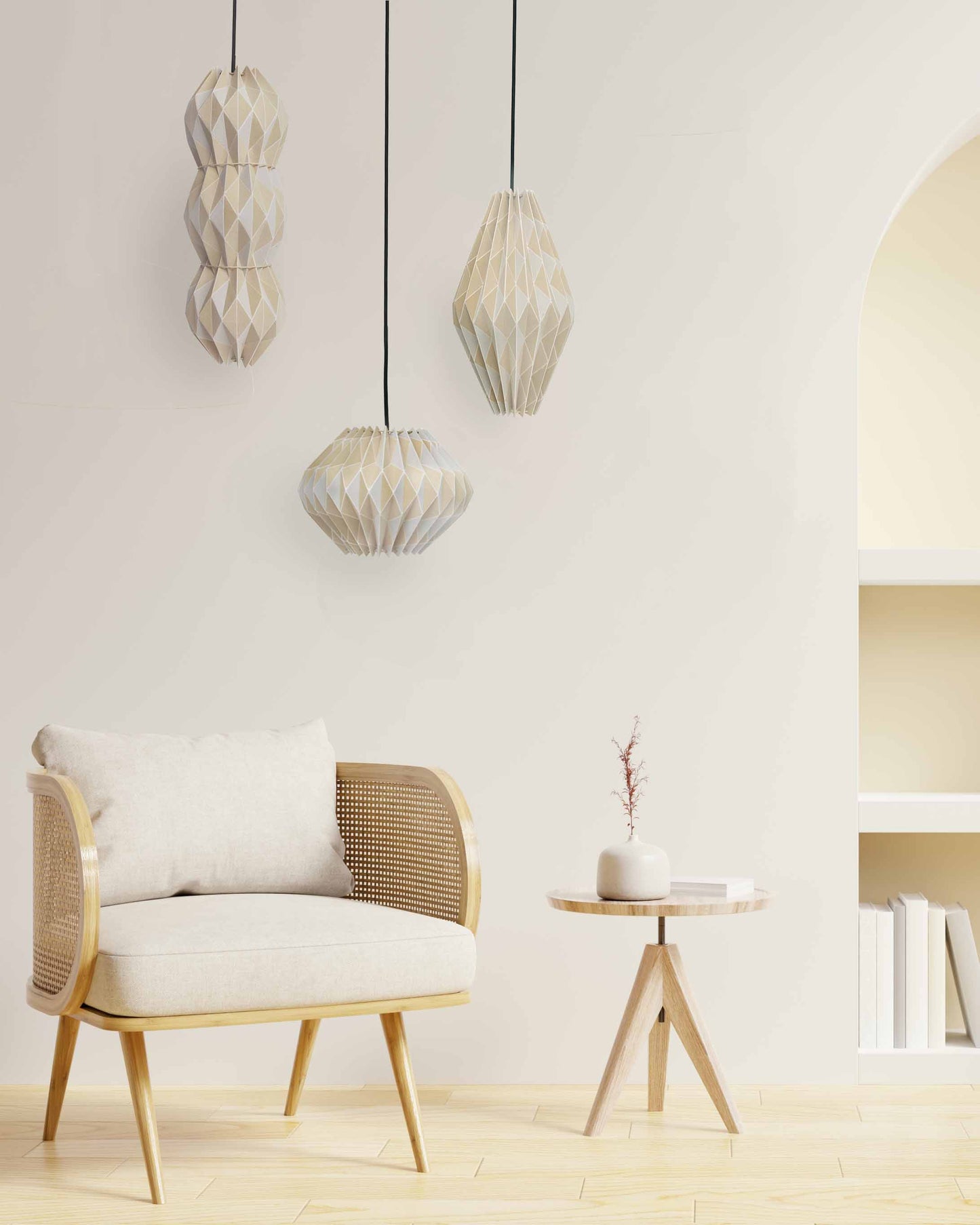 Origami Fold Lamp 04 – Peapod/ M
