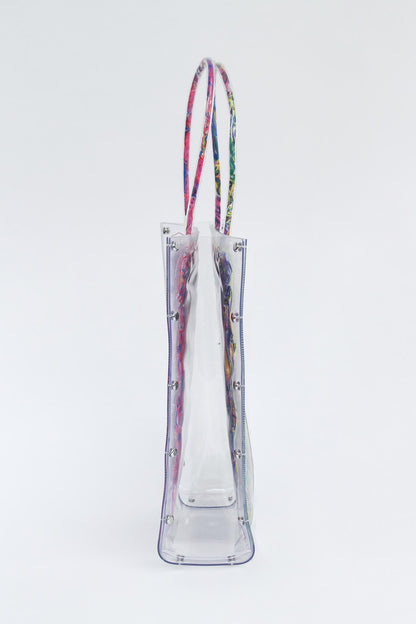 FRINGE FRIENDS - Thread Painting Handbag (Pink×Yellow)