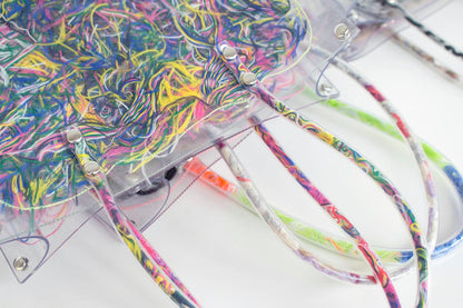 FRINGE FRIENDS - Thread Painting Handbag (Pink×Yellow)